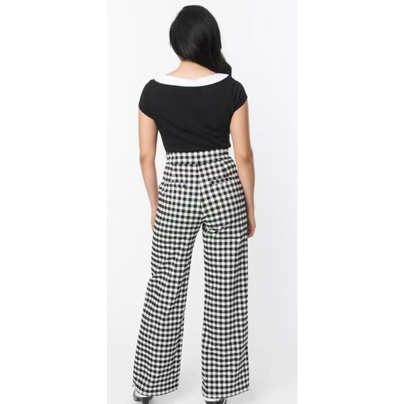 Unique Vintage Sailor Pant Gingham with Heart Buttons Sz #1X #16 - Picture 3 of 3